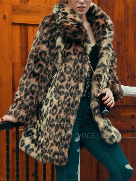 leopard print fluffy coat|women's leopard print fur coat.